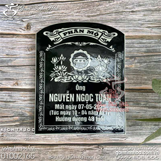 Bia mộ gốm sứ men đen kích thước và kiểu dáng theo yêu cầu