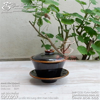 Ly cốc trà cung đình men hỏa biến
